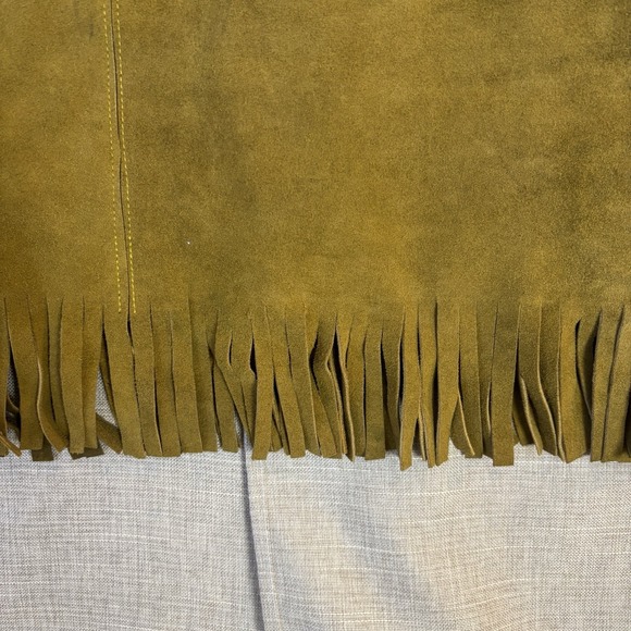 Vintage Gaitan Leather Fringe Vest Made Mexico Small/34 Western Boho Great Shape - Picture 6 of 16